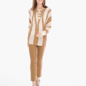 Chico's Striped Detail Sonia Pullover Sweater